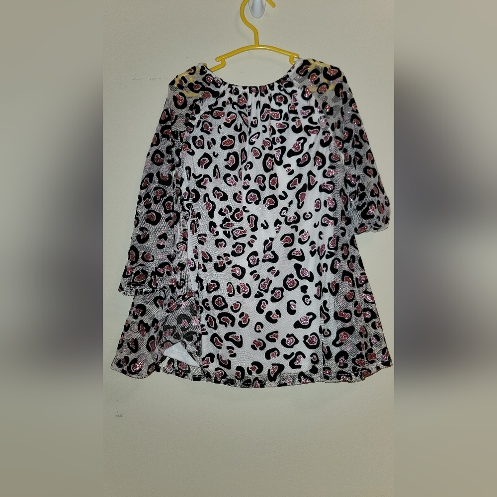 Girls sparkle leopard dress 2t - Picture 2 of 6